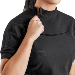 Remera Manga Corta con Cierre Negra T:3XS-XXL (2101900) - tienda online