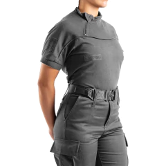 Remera Manga Corta con Cierre Gris T:3XS-XXL (2101750) - Rerda S.A. - Sastrería Militar