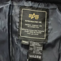 Campera Alpha Industries Bubble Down (5101340) - Rerda S.A. - Sastrería Militar