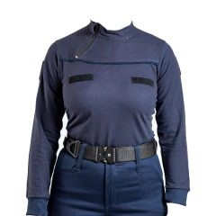 Remera Manga Larga con Cierre Azul T:3XL-5XL (2101493) - Rerda S.A. - Sastrería Militar