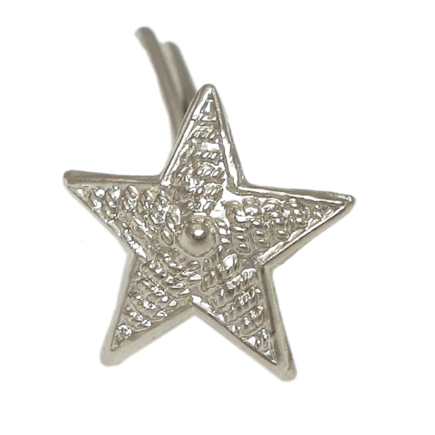 Estrella Plateada Metálica de Antigüedad con 5 Puntas (7707025)