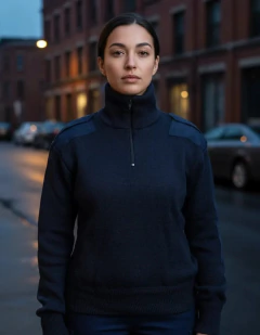 Tricota con Cuello Polera Forrada Azul (2301888) - Rerda S.A. - Sastrería Militar