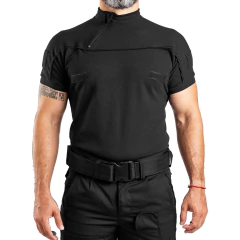 Remera Manga Corta con Cierre Negra T:3XS-XXL (2101900) - comprar online