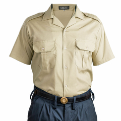 Camisa Manga Corta Cuello Solapa Beige T:46-50 (4130150)