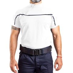 Remera Manga Corta con Cierre Blanca T:XXS-XXL (2101100)