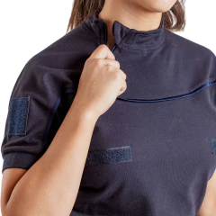 Remera Manga Corta con Cierre Azul T:3XL-5XL (2101499) - comprar online