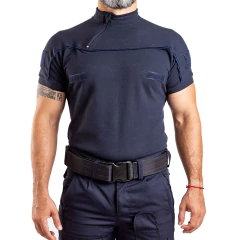 Remera Manga Corta con Cierre Azul T:3XL-5XL (2101499) en internet