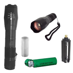 Linterna táctica con zoom batería recargable usb - Saldo (8520064)