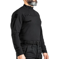 Remera Manga Larga con Cierre Negra T:XXS-XXL (2101901) - tienda online