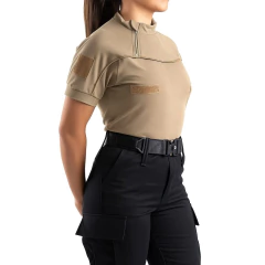 Remera Manga Corta con Cierre Beige T:3XL-5XL (2101878) en internet