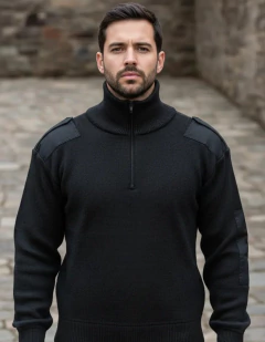 Tricota con Cuello Polera Forrada Negra (2301048)