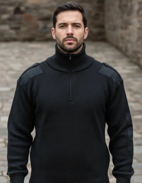 Tricota con Cuello Polera Forrada Negra (2301048)