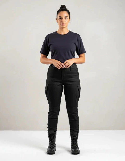 Pantalón Táctico Dama Gabardina Negro T:50-54 (1120306)