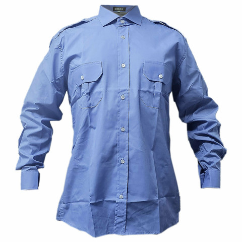 Camisa Manga Larga Celeste Cuello Paloma T:34-44 - Saldo (4120170)