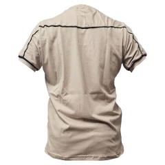 Remera Manga Corta sin cierre Beige Vivo Negro T:XXS-XXL (2101530) - comprar online