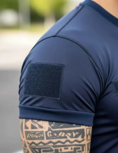 Remera Manga Corta Elastizada Con Abrojos Azul T:3XL-5XL (2101568) - Rerda S.A. - Sastrería Militar