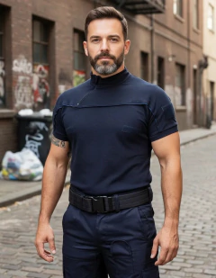 Remera Manga Corta con Cierre Azul T:3XL-5XL (2101499) en internet