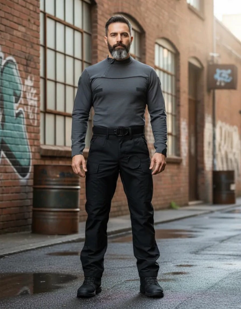 Remera Manga Larga con Cierre Gris T:XXS-XXL (2101751)