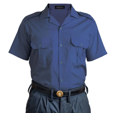 Camisa Manga Corta Cuello Solapa Azul T:46-50 (4120334)