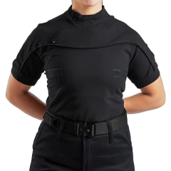 Remera Manga Corta con Cierre Negra T:3XL-5XL (2101999) en internet