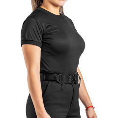 Remera Manga Corta Elastizada Con Abrojos Negra T:XXS-XXL (2101565) - tienda online