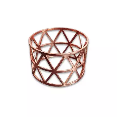 Argola Para Guardanapo Rose Gold Vazado 4 Peças Class Home