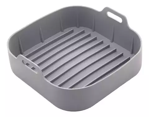 Forma Quadrada Lyor De Silicone Para Air Fryer Cinza - 16 cm