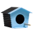 Casinha para Jardim Ninho para Pássaros Livres com Poleiro - Preta e Azul