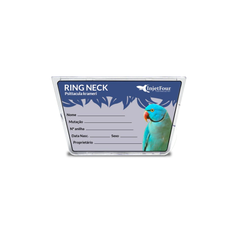 Placa de Identificação Ring Neck Azul Qualquer Gaiola