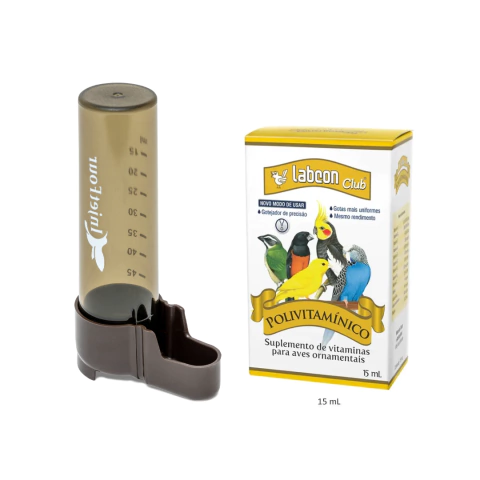 Bebedouro Graduado Malha Larga 50ml + Polivitamínico Labcon Club 15ml