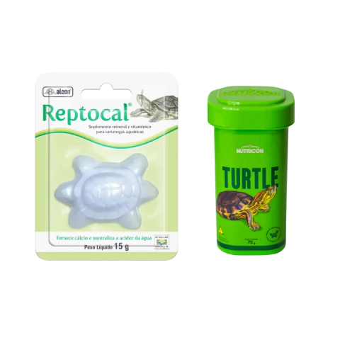 Kit Reptocal Cálcio e Extrusada Tigre d'água Nutricon 75g
