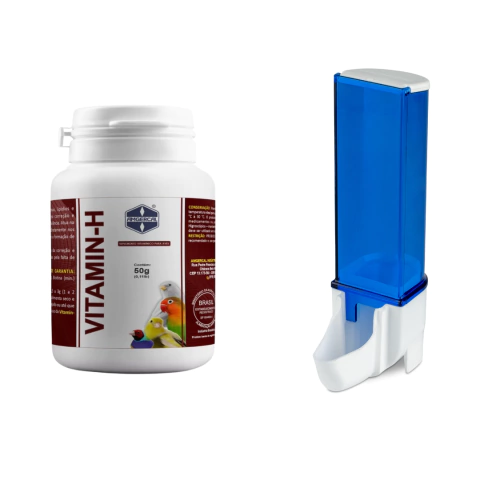 Vitamin H Amgercal (50g) + Comedouro Automático Sertão Italiano Malha Larga (100ml)