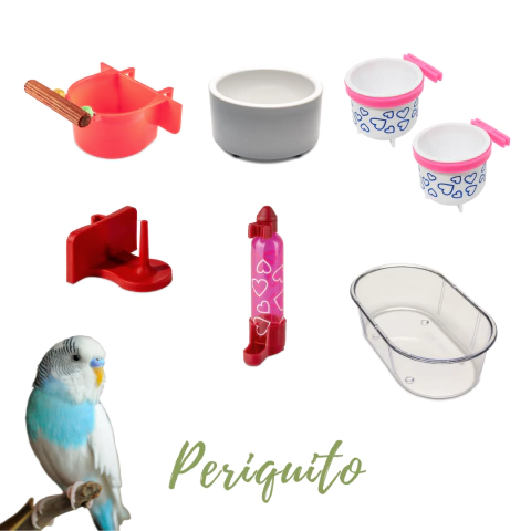 Kit Periquito | Agaporni (Vermelho)