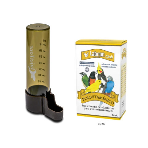 Bebedouro Graduado Malha Fina 50ml + Polivitamínico Labcon Club 15ml