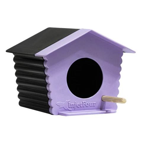 Casinha para Jardim Ninho para Pássaros Livres com Poleiro - Preta e Lilás