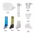 Kit Coleiro - Banheira Redonda Suspensa / Porta Vitamina / Bebedouro / Porta Tiririca