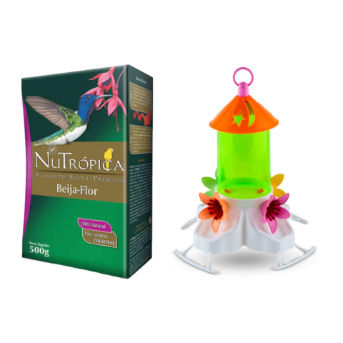 Kit Nutrópica Néctar e Bebedouro Beija-flor sem Corante 500g