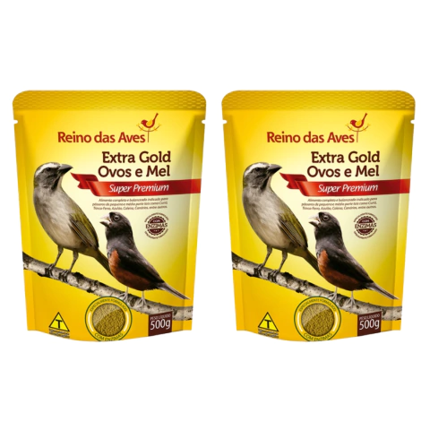 2un - Reino das Aves Extra Gold Ovos e Mel 500g