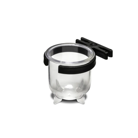 Porta Vitaminas Pequeno Cristal c/ Presilha Preta (14ml) - 1un