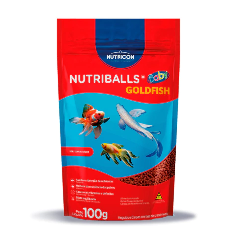 Ração para Peixes Nutriballs Baby Nutricon 100g - kinguios e carpas