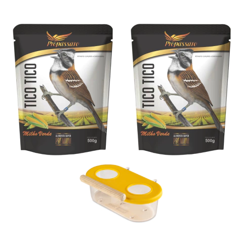 Kit 2un - Ração para Tico Tico Super Premium Milho Verde Propássaro (500g)