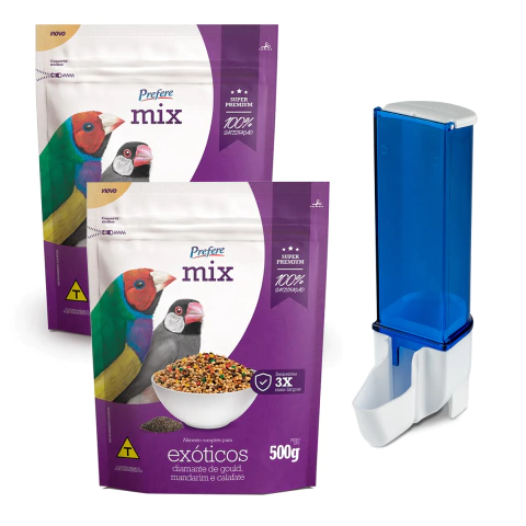 Prefere Mix Pássaros Exóticos - Diamante Gould, Mandarim e Calafate (500g)