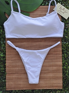 Top Caribe e tanga com lateral fina - (Branco)