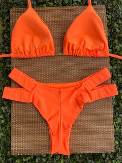 CONJUNTO CORTININHA COM CALCINHA 2 TIRAS (LARANJA) - comprar online