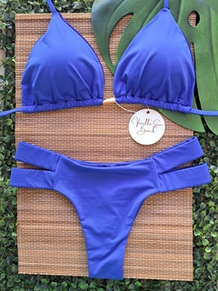 CONJUNTO CORTININHA COM CALCINHA 2 TIRAS (AZUL ROYAL)