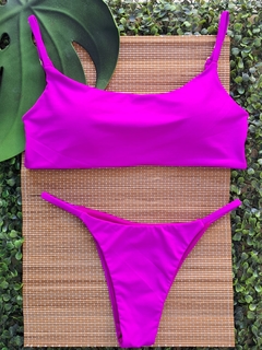 Top Caribe e tanga com lateral fina - (fucsia)
