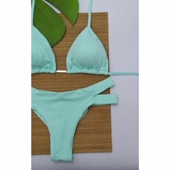 CONJUNTO CORTININHA COM CALCINHA 2 TIRAS (VERDE ÁGUA) - Vanilla Sun Beach