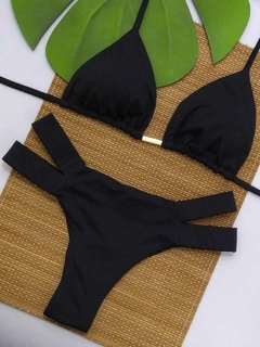 CONJUNTO CORTININHA COM CALCINHA 2 TIRAS (PRETO) na internet