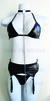 Conjunto fetiche com coleira, calcinha e top e Dama de Espadas preta. - comprar online