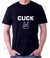 Camiseta preta algodão CUCK 01 estampa em branco.
